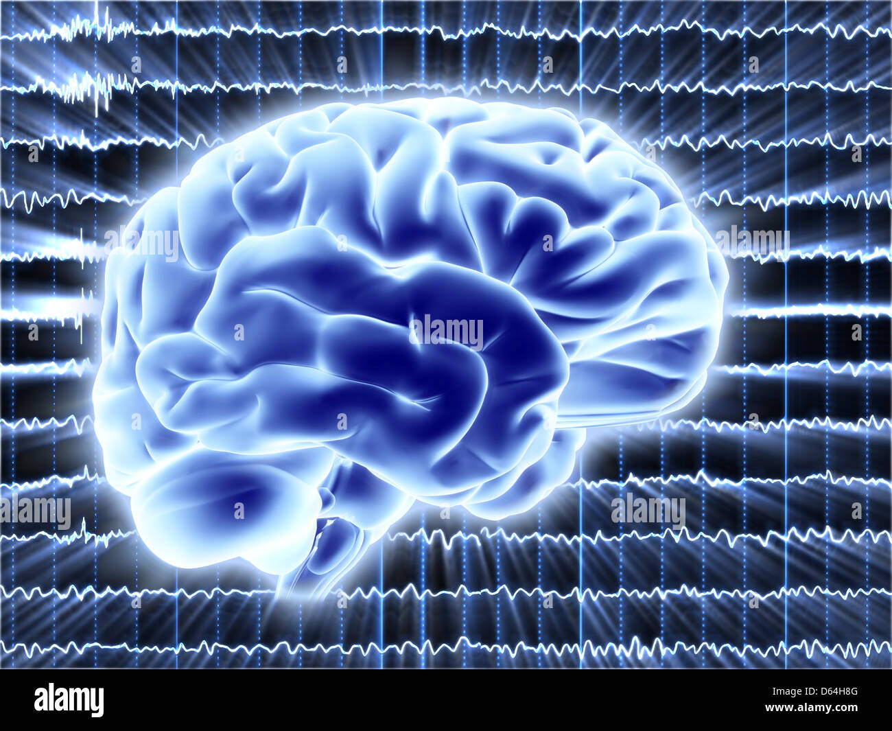 Brain activity, artwork Stock Photo