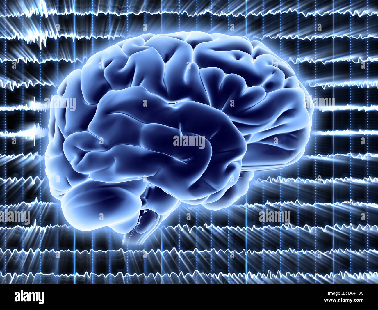 Brain activity, artwork Stock Photo