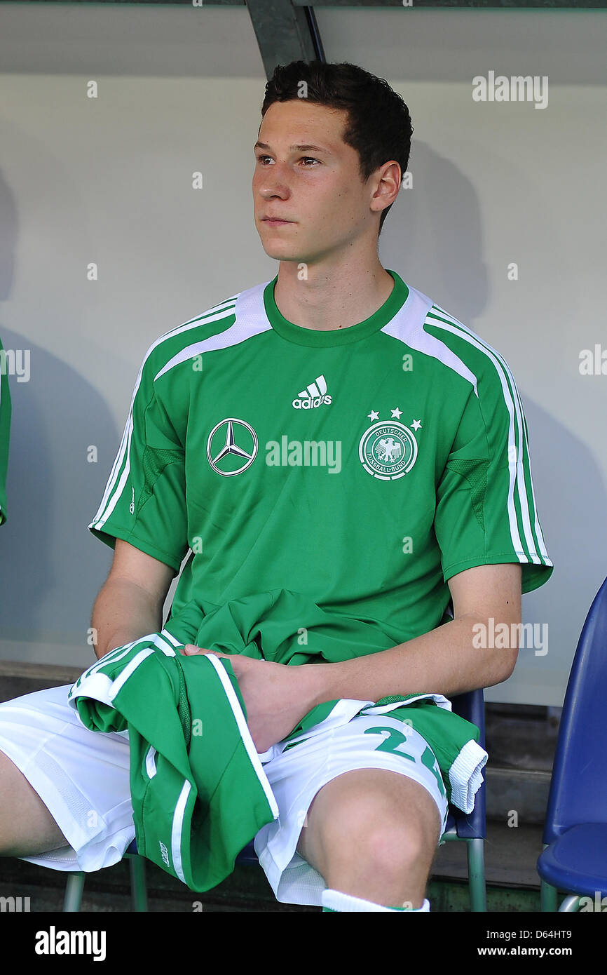 Germany's Julian Draxler sits on the bench during the international friendly soccer match between Switzerland and Germany at St. Jakob Park in Basel, Switzerland, 26 May 2012. Photo: Revierfoto Stock Photo