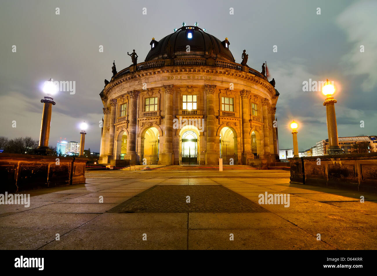 bode museum in berlin, germany, at night Stock Photo