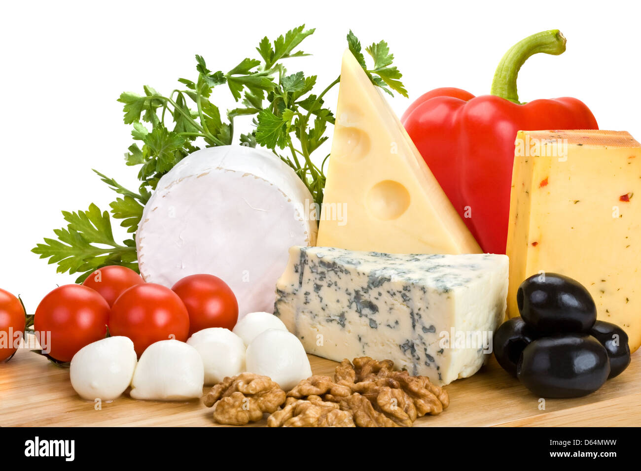 cheese with vegetables Stock Photo