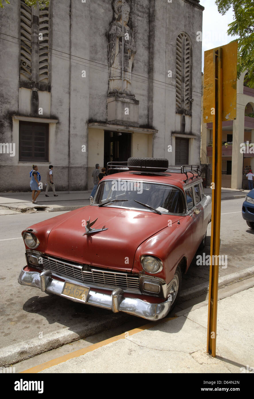 An old car parked in Ciego de Avila, Cuba Stock Photo Alamy