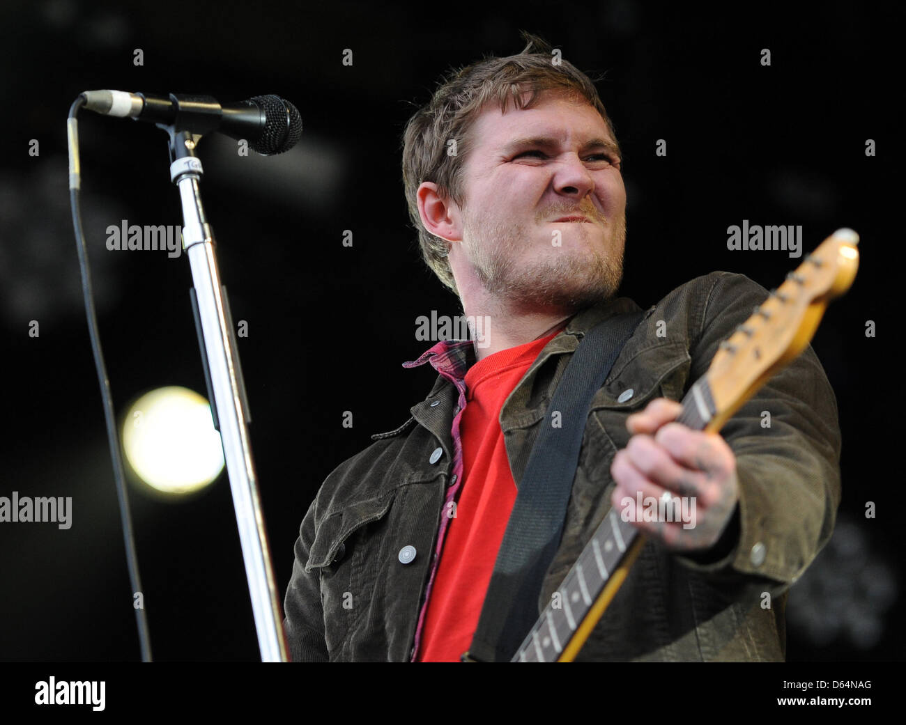 Singer Brian Fallon of the US band The Gaslight Anthem performs on