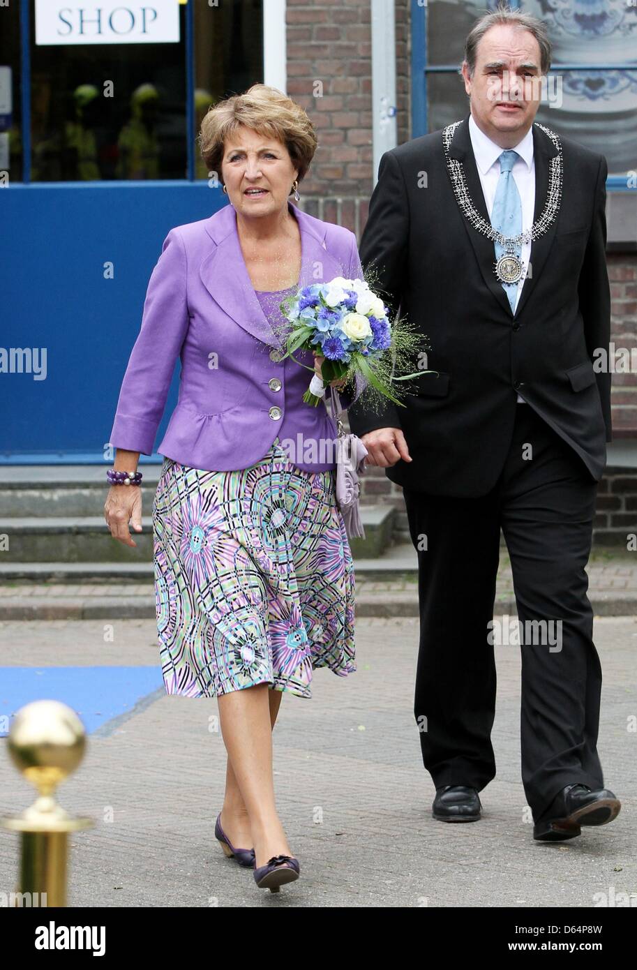 Princess Margriet of The Netherlands arrives to open the Royal Delft Experience multimedia show in the 'Porceleyne Fles' - the Roayl Porcelain factory in Delft, The Netherlands, 31 May 2012. Photo: Patrick van Katwijk ** NETERLANDS OUT ** Stock Photo