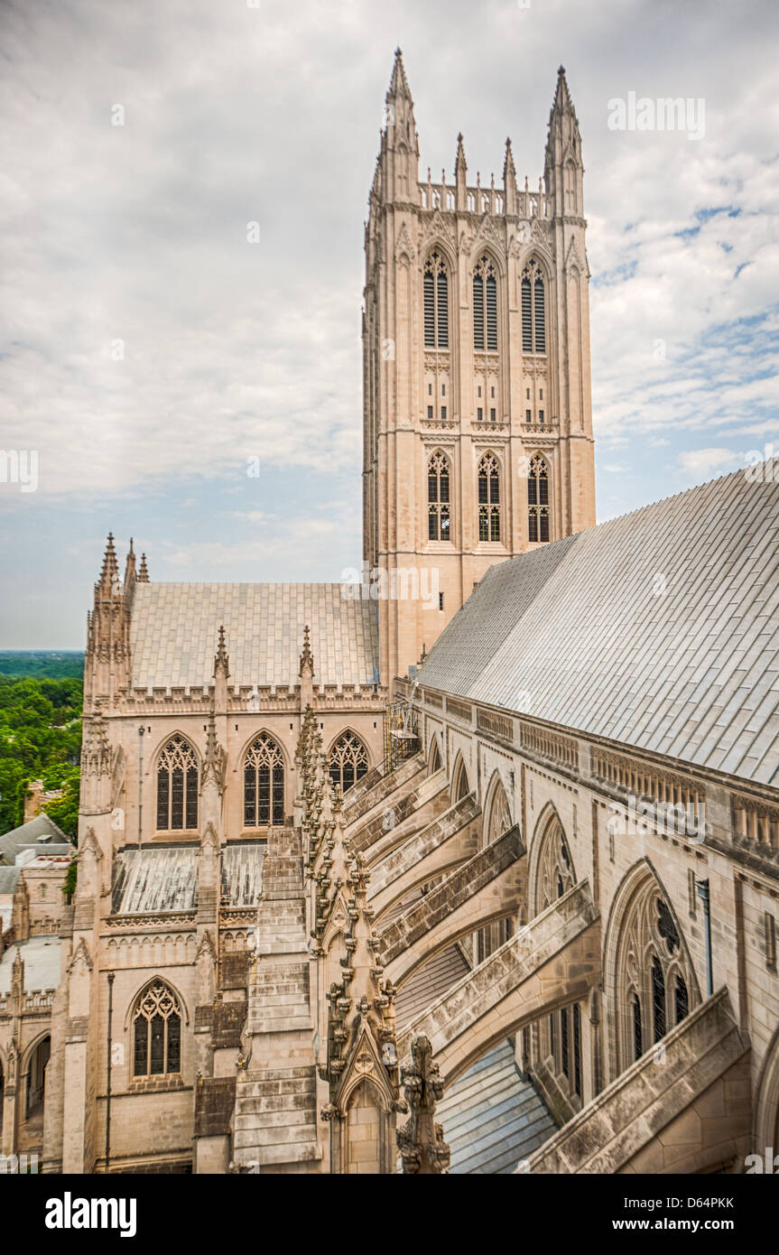 Washington National Cathedral in Washington DC. Stock Photo