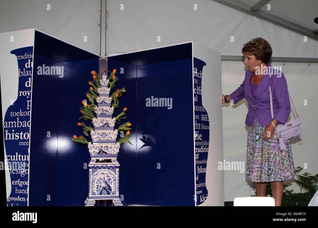 Dutch Princess Margriet HRH Princess Margriet opens the Royal Delft Experience, part of the Royal Delft pottery factory in Delft, Netherlands, 31 March 2012. The Royal Delft Experience is an extension of the old museum of the Royal Delft. It provides an understanding of the emergence of Delftware pottery in the 17th century and its development over the years. Photo: RPE/Albert Phil Stock Photo
