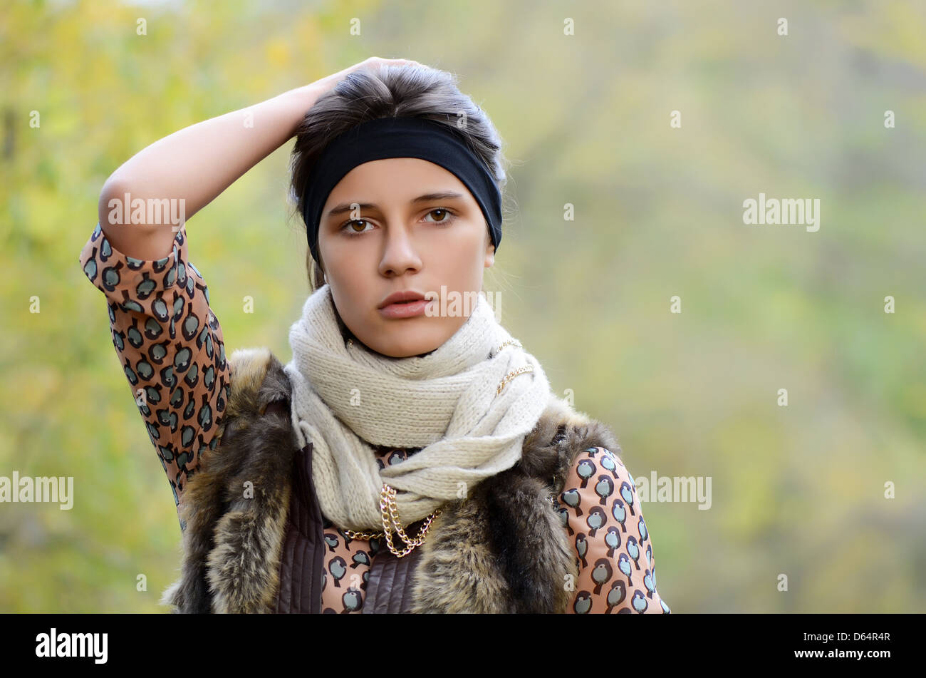 Portrait of the young girl on the nature Stock Photo - Alamy