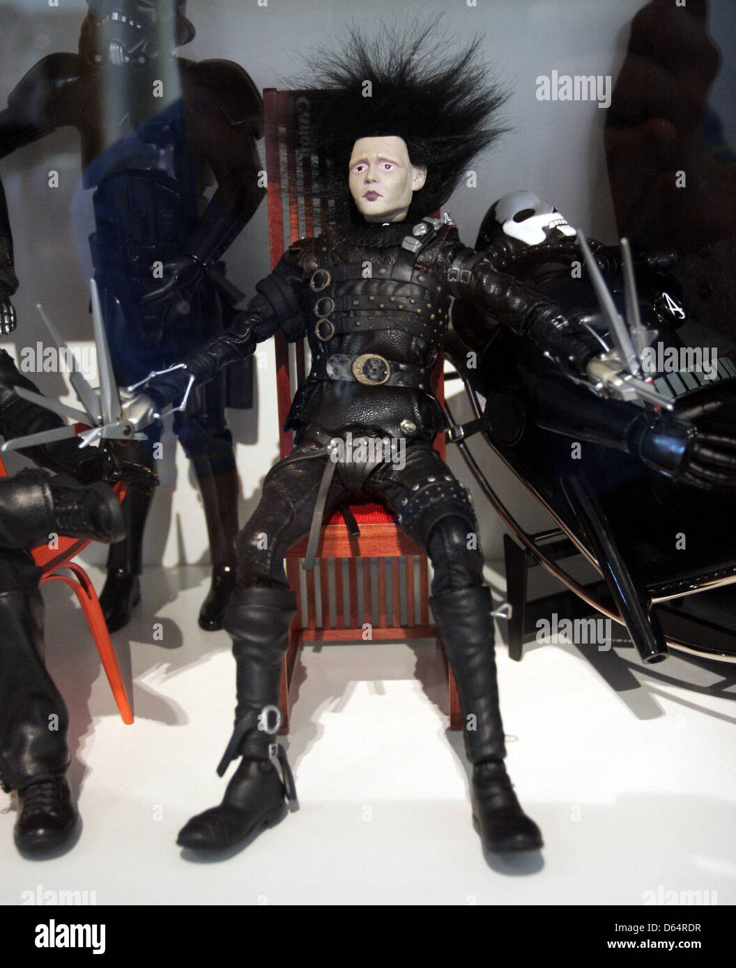 A figurine of Edward Scissorhands is featured at the exhibition 'Art & Toys' with items of the collection of Selim Varol at gallery me Collectors Room in Berlin, Germany, 24 May 2012. Photo: XAMAX Stock Photo