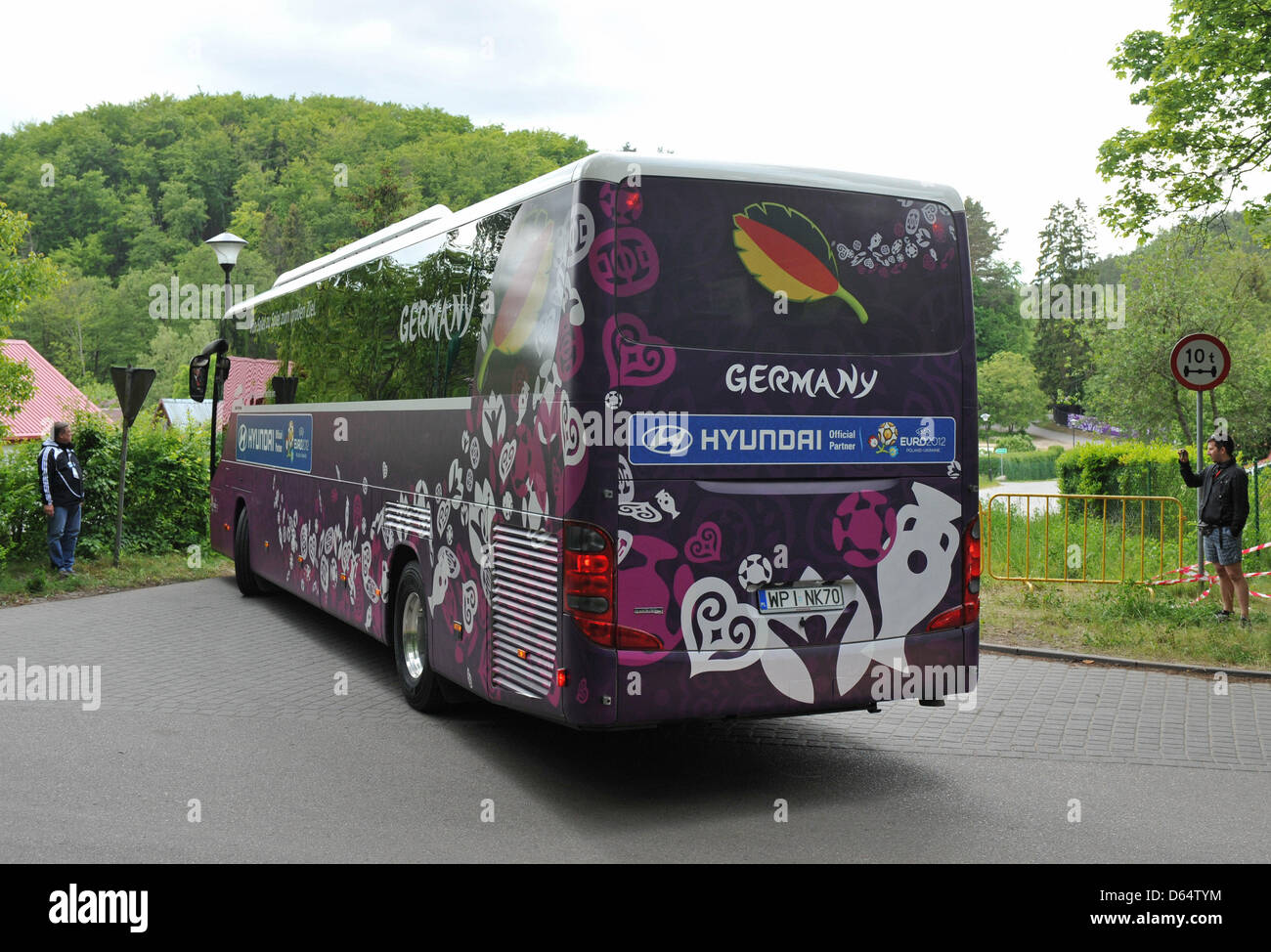 The German national football team arrives at their hotel in Gdansk