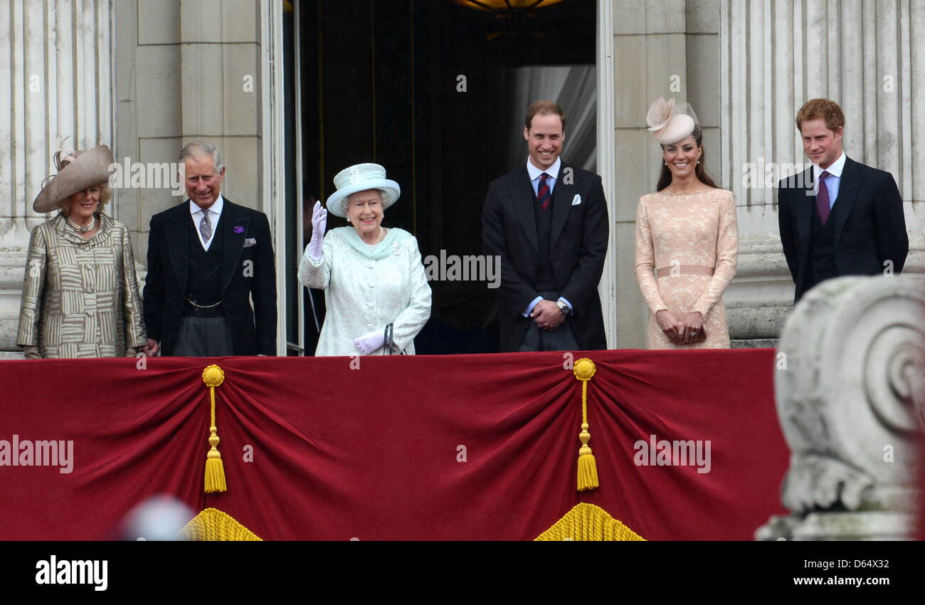 The royal family, Camilla Duchess of Cornwall (l-r), Prince Charles