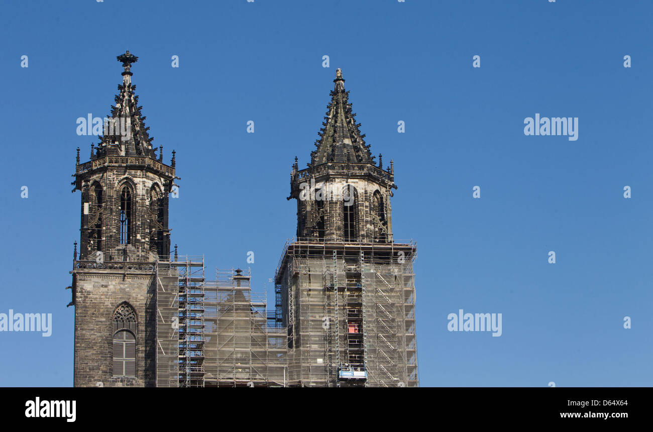 The Cathedral of Saints Catherine and Maurice is pictured in Magdeburg, Germany, 29 May 2012. Photo: Jens Wolf Stock Photo