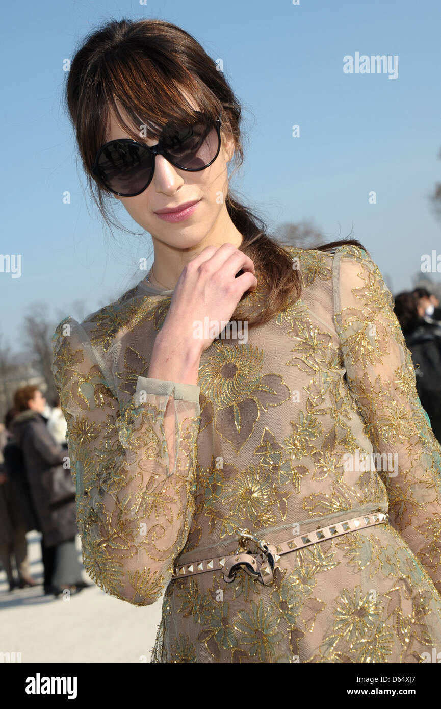 Caroline Sieber attending the Louis Vuitton Ready to Wear Spring / Summer  2012 show during Paris Fashion Week held at the Cour Carree du Louvre on  October 5, 2011 in Paris, France.