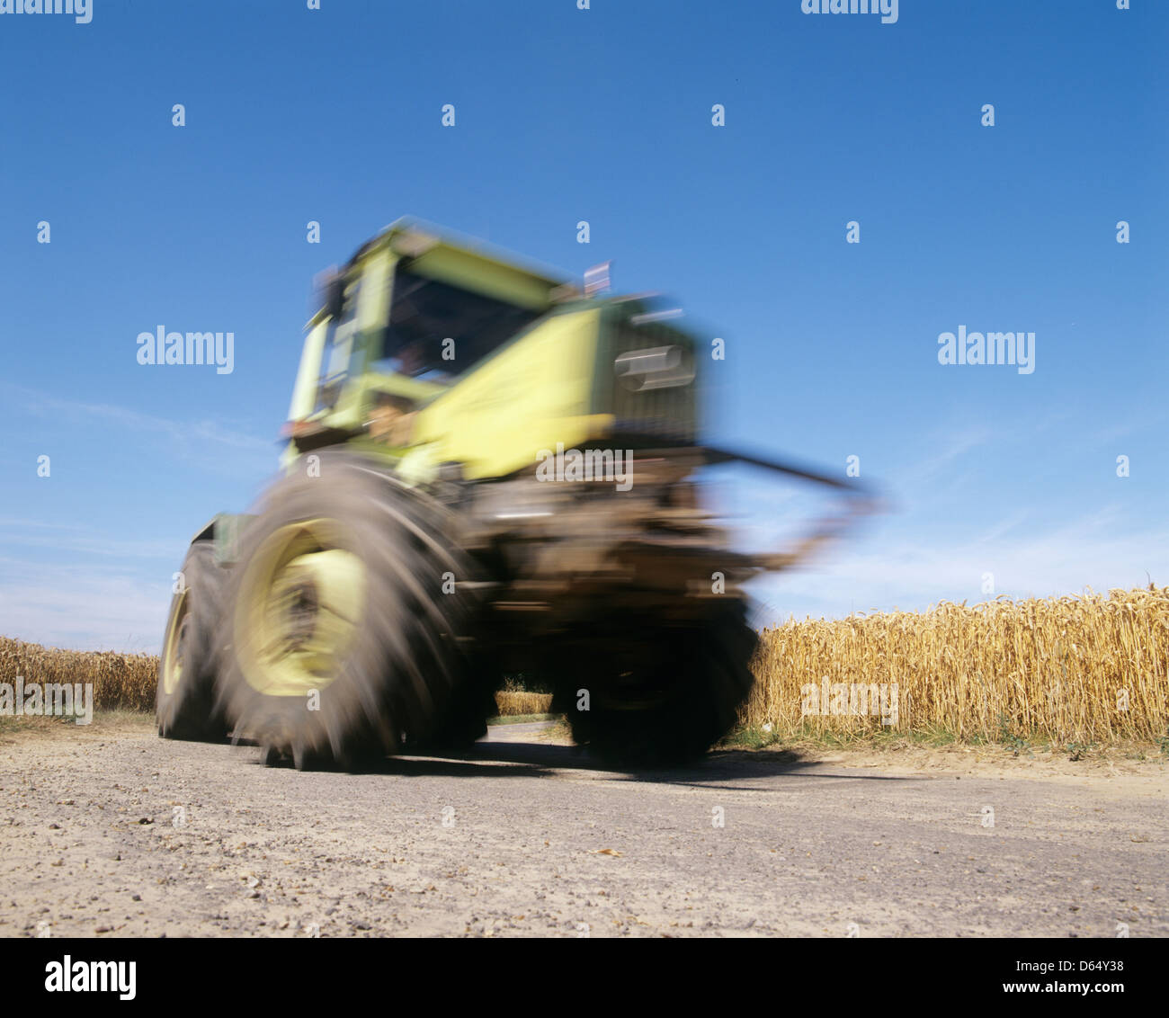 Tractor by a field Stock Photo