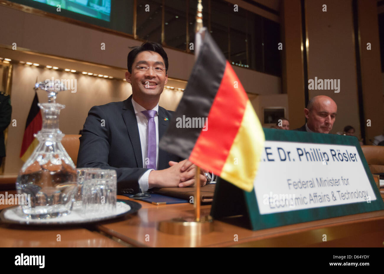 German Federal Minister of Economics Philipp Roesler waits for the ...