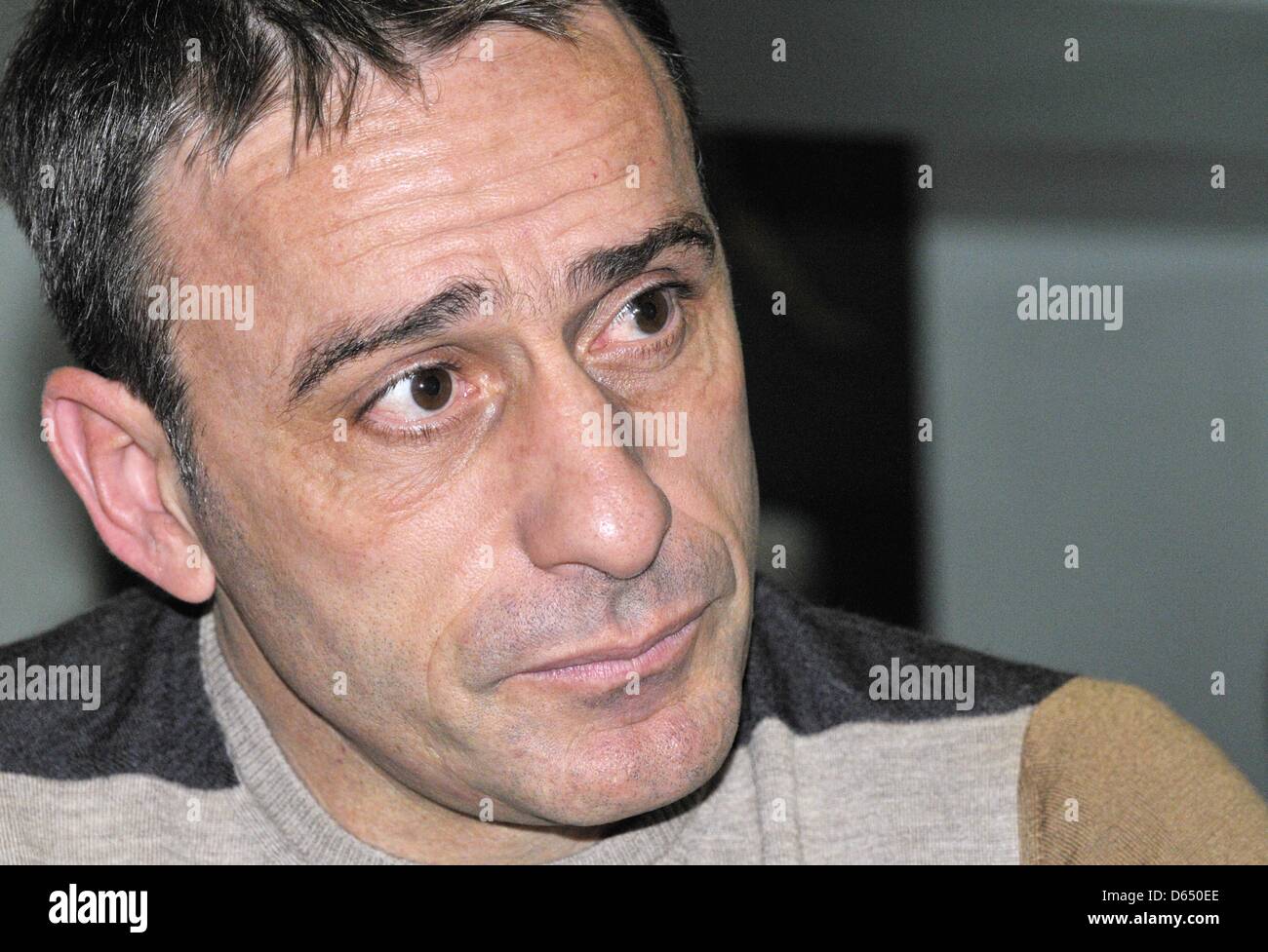 Portuguese national soccer coach Paulo Bento gives an interview at the headquarters of the Portuguese Soccer Association 'FPF' in Lisbon, Portugal, 02 May 2012. Photo: Roland Popp Stock Photo