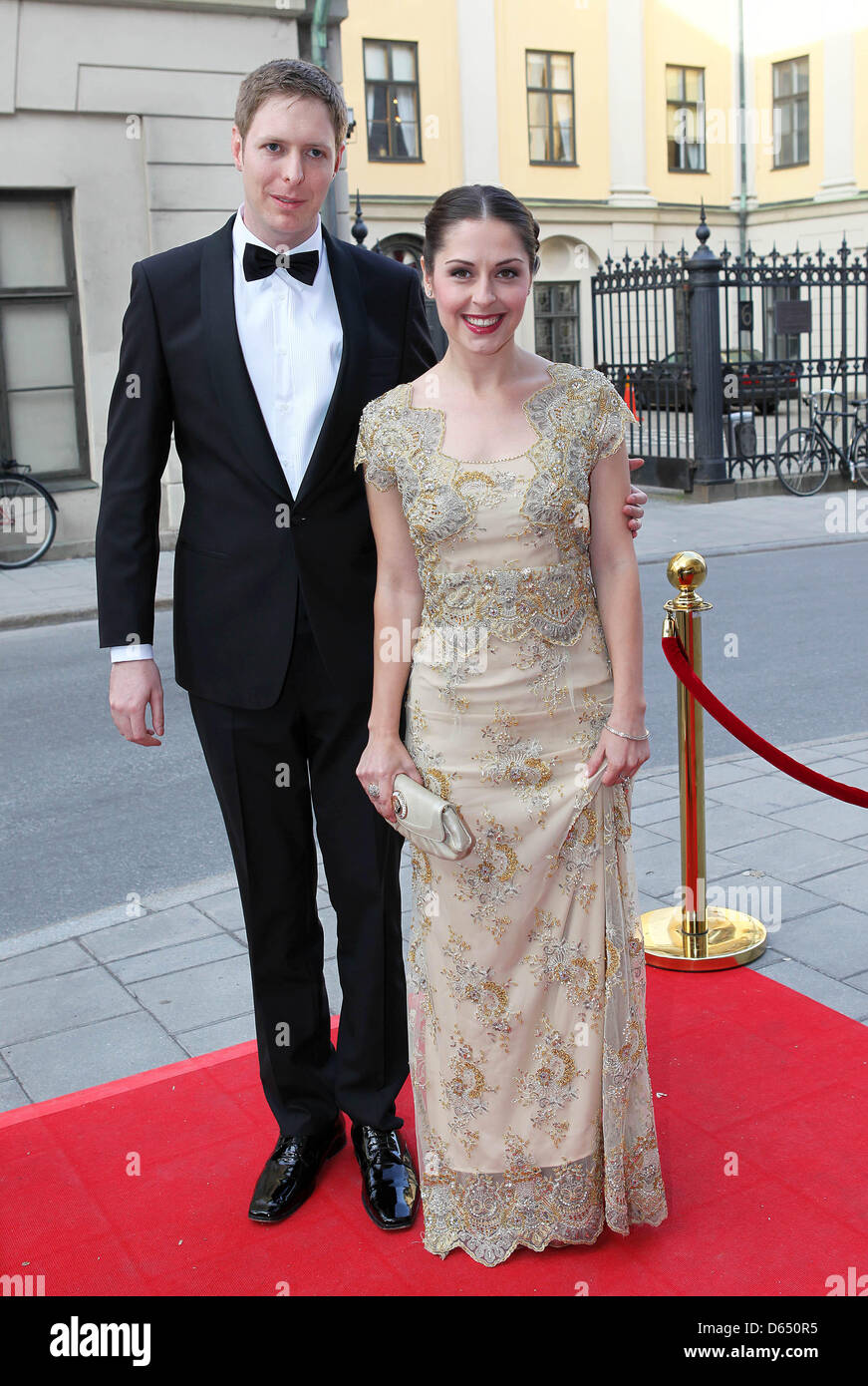 Prince Leka of Albania and fiancé Elia Zaharia arrives for the Stock