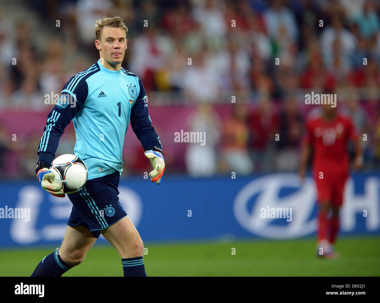 Germany's goalkeeper Manuel Neuer holds the ball during UEFA EURO