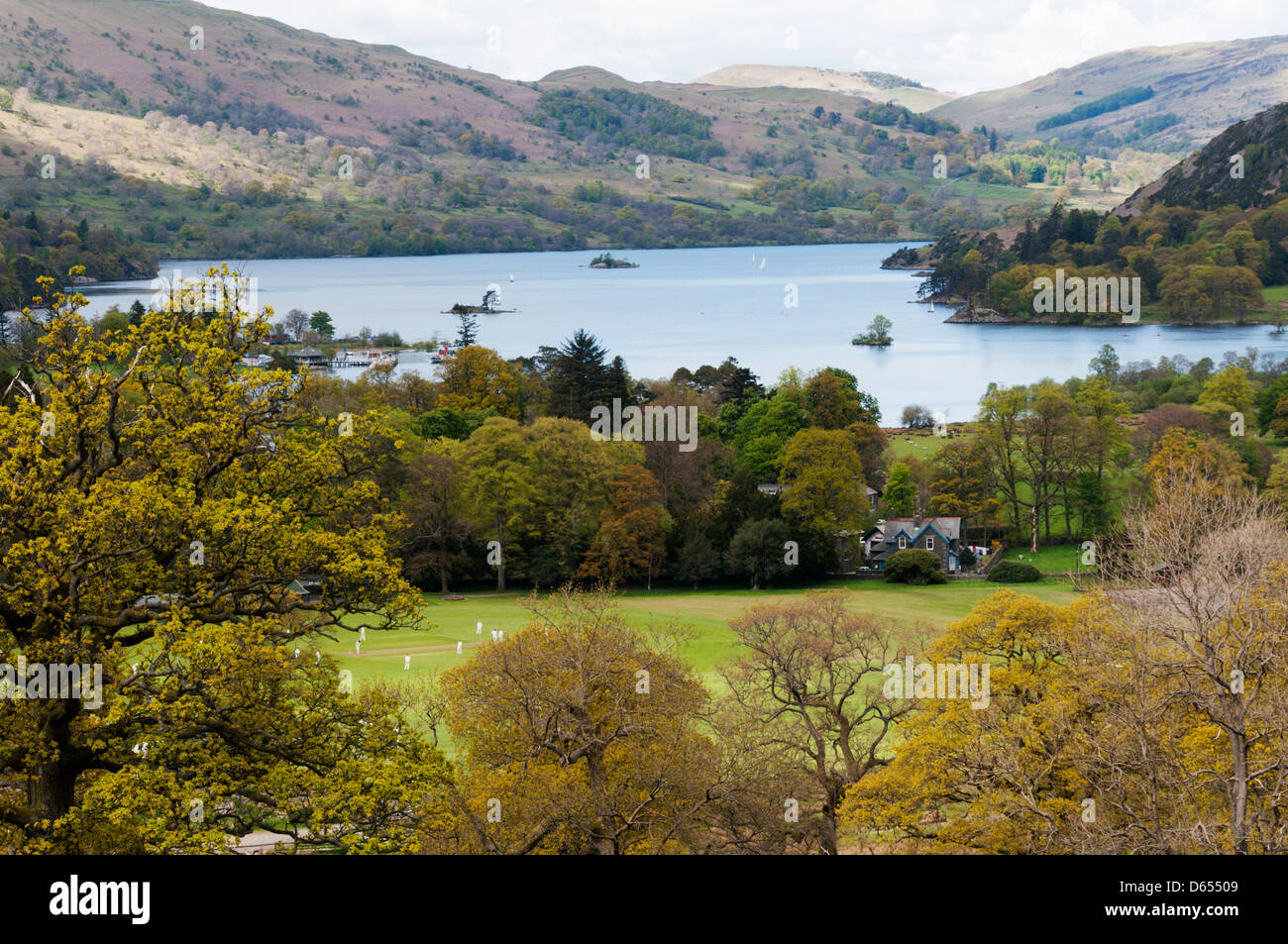 Ullswater from the path between Grisedale and Patterdale in the English Lake District. View to north. Stock Photo