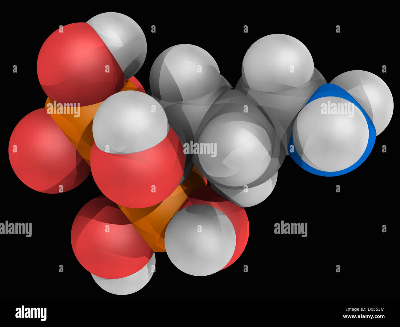 Alendronic acid drug molecule Stock Photo