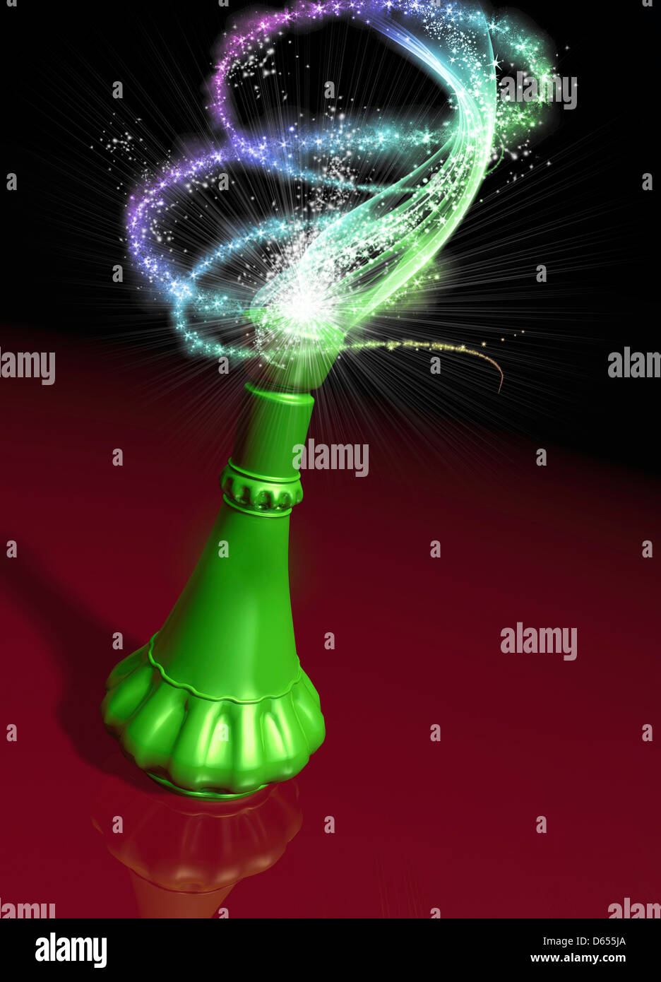 Magic lamp, conceptual artwork Stock Photo