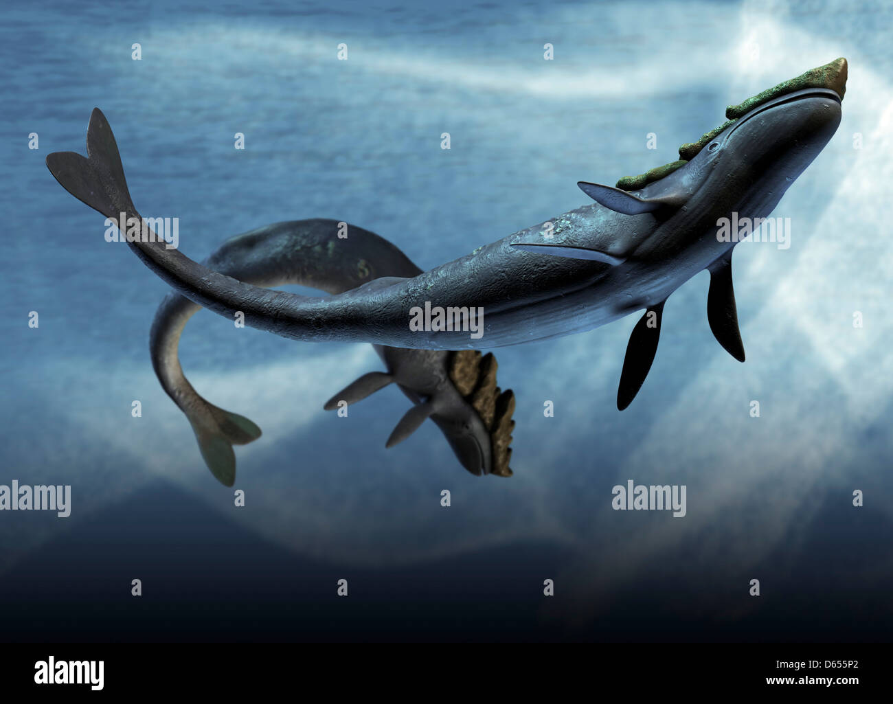 Leviathan sea monsters, artwork Stock Photo