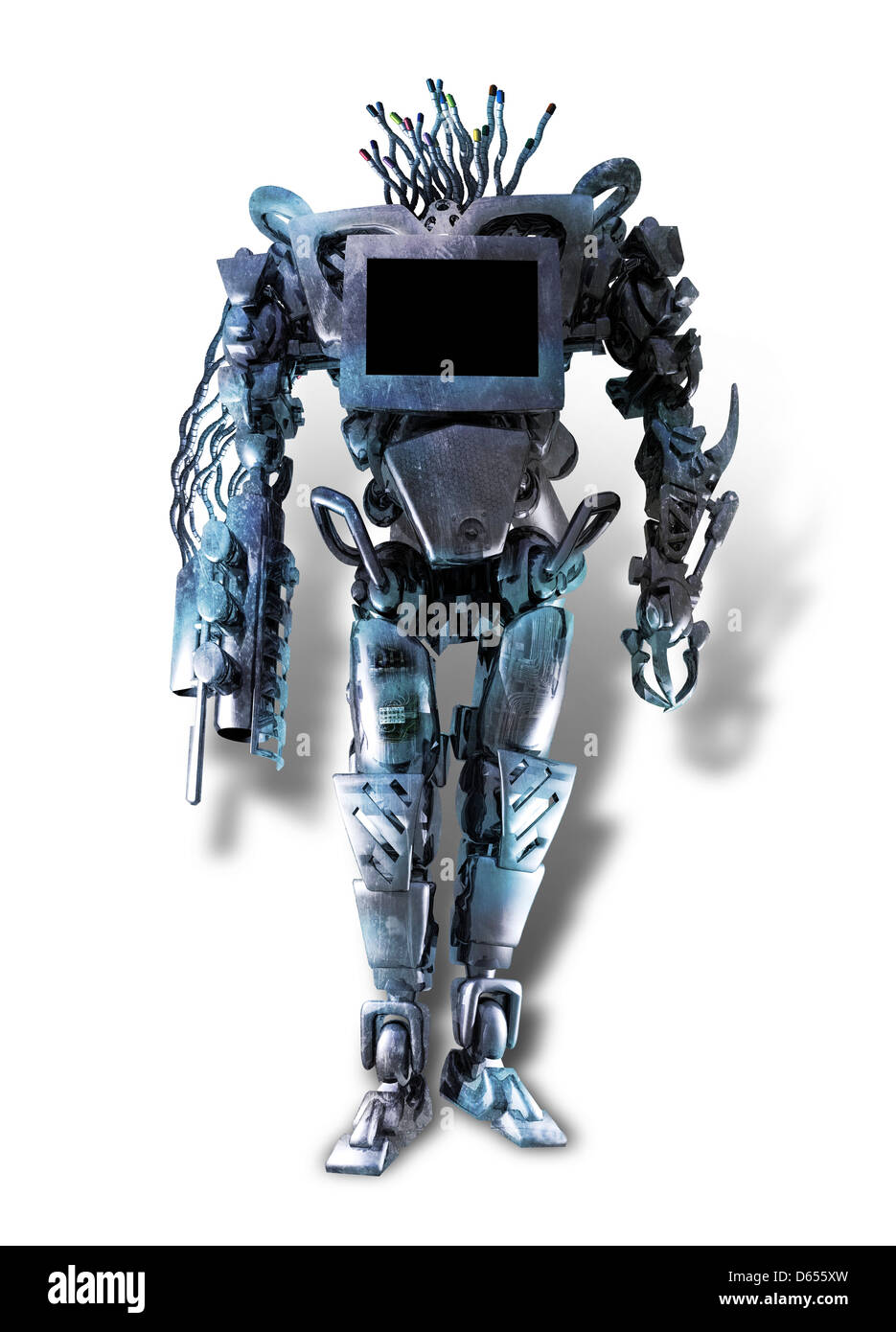 Military robot, conceptual artwork Stock Photo