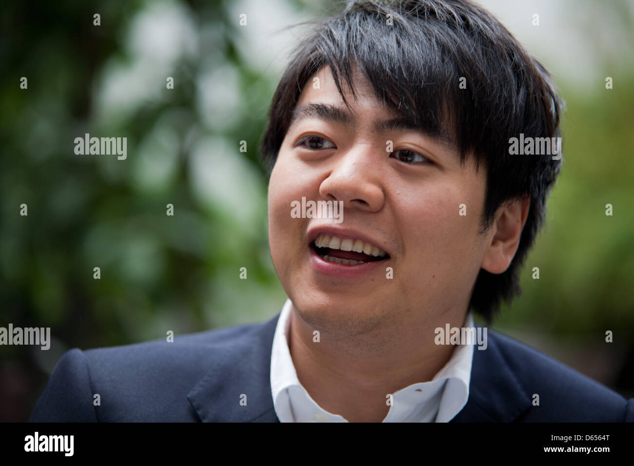 Chinese star pianist Lang Lang speaks during an interview in Berlin