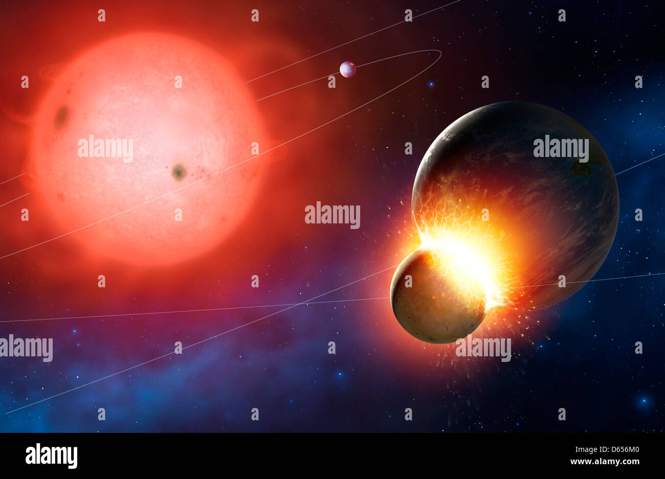 The Sun as a Red Giant in the Far Future Stock Photo