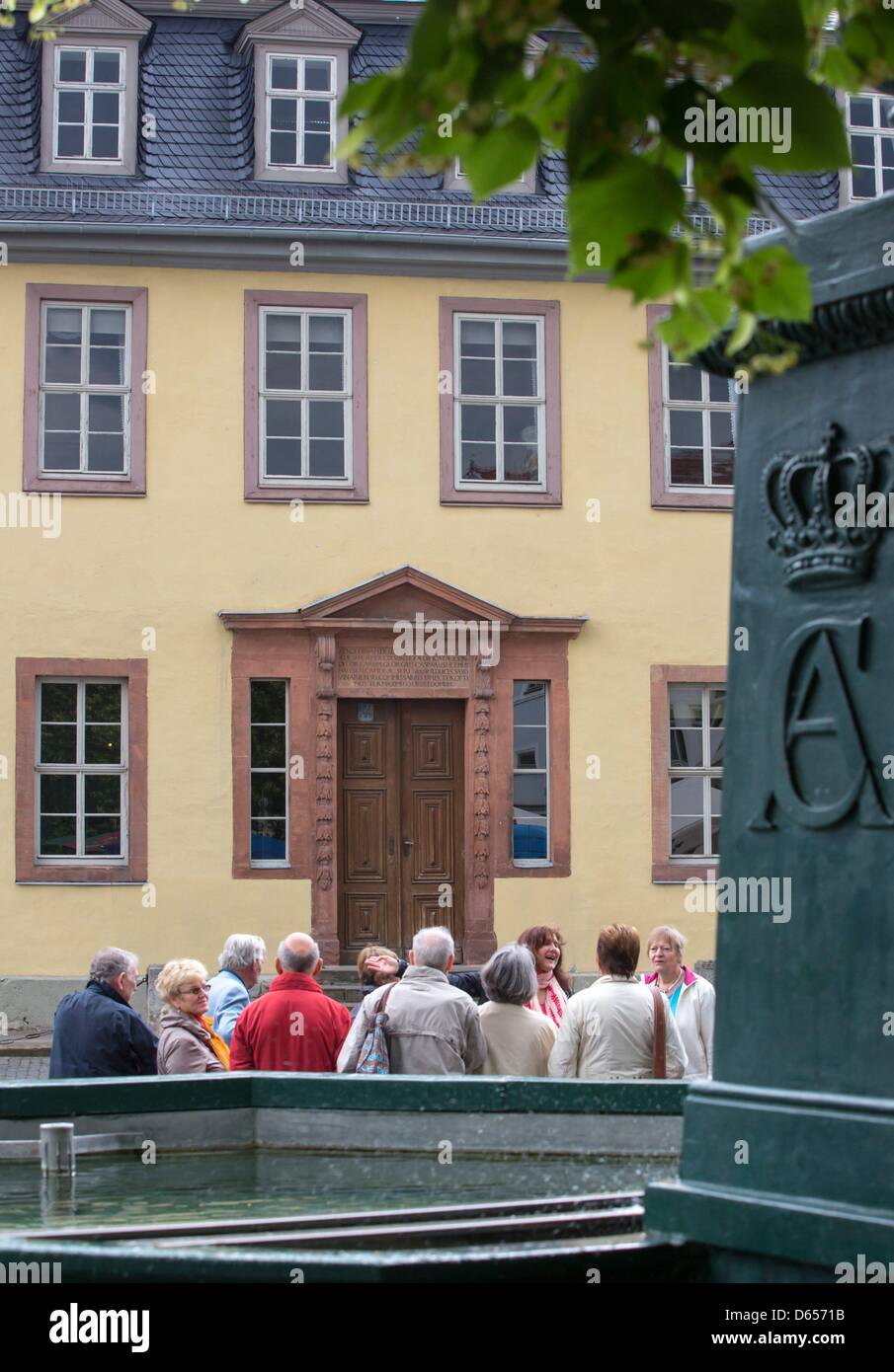 After a suspicious can with white powder was found the previous day the Goethe House in Weimar is open for visitors again today in Weimar, Germany, 13 June 2012. The white powder is currently being analysed by the state criminal police. Results are expected in a few days. The world famous former residence of poet Johann Wolfgang von Goethe (1749-1832) had to be closed to visitors f Stock Photo