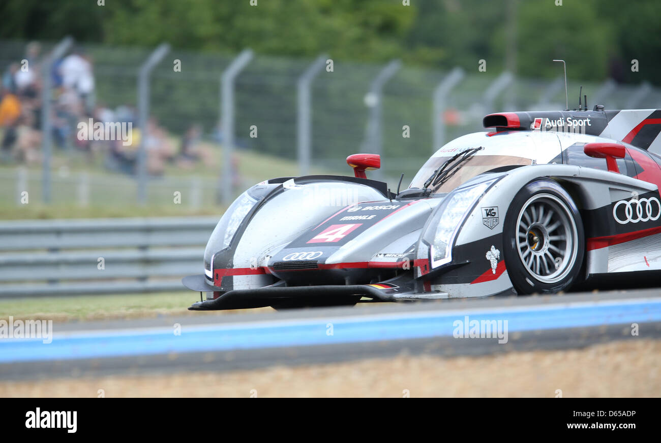 The LMP1 class Audi R18 ultra of Audi Sport North America with drivers ...