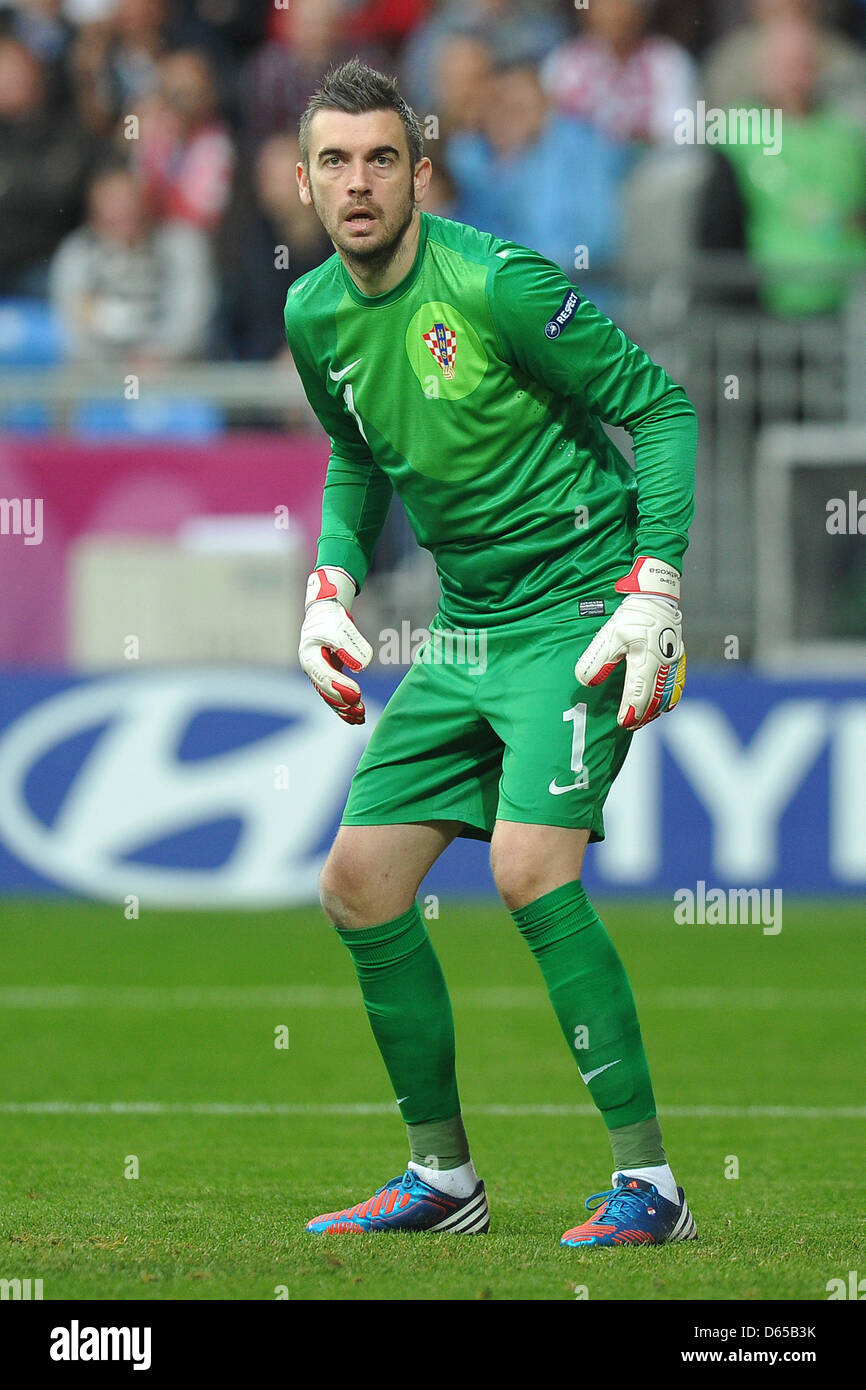 Croatia's Stipe Pletikosa in action during the Euro 2012 group match between Italy and Croatia in Poznan, Poland, 14 June 2012. Photo: Revierfoto Stock Photo