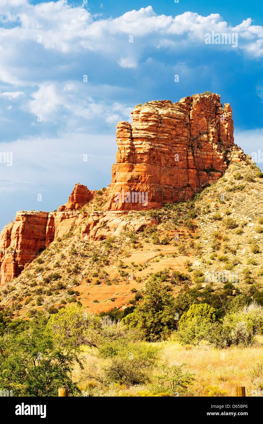 famous bell rock and Courthouse Butte in Sedona, Arizona, USA Stock