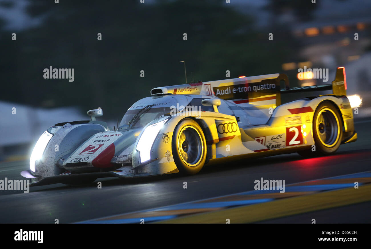 The LMP1 class Audi R18 e-tron quattro hybrid of Audi Sport Team Joest ...