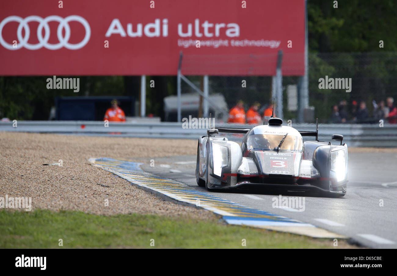 The LMP1 class Audi R18 ultra of Audi Sport North America with drivers