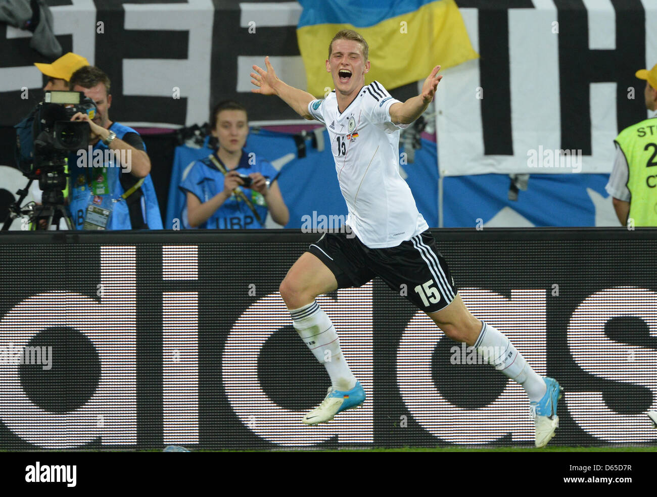 Germany's Lars Bender celebrates after scoring 1-2 during UEFA EURO ...