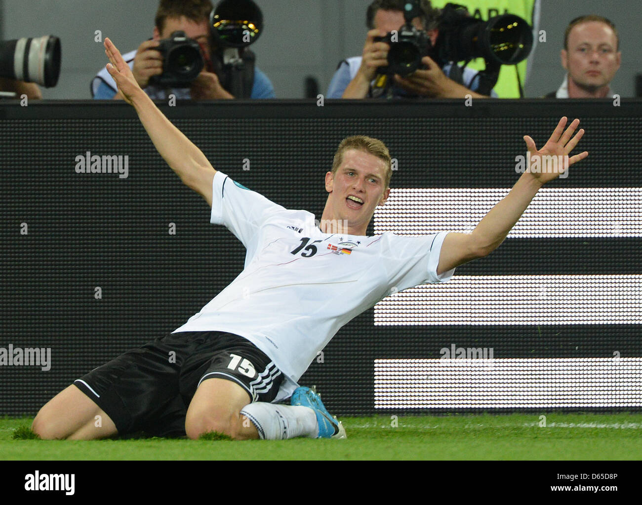 Germany's Lars Bender celebrates after scoring 1-2 during UEFA EURO ...