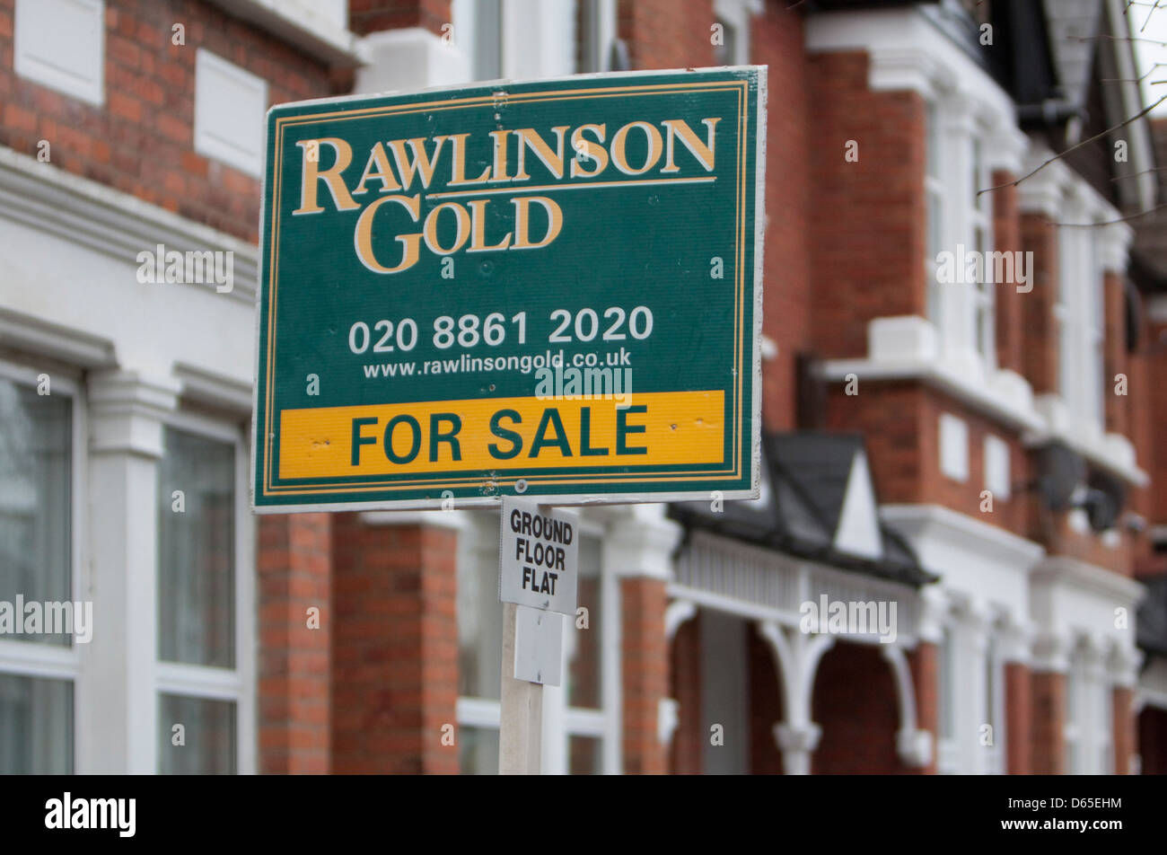 property for sale signs and boards in north west london bourough of