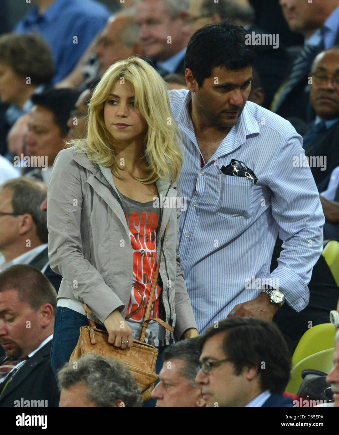Columbian singer Shakira, girlfriend of Spain's Gerard Pique, seen on