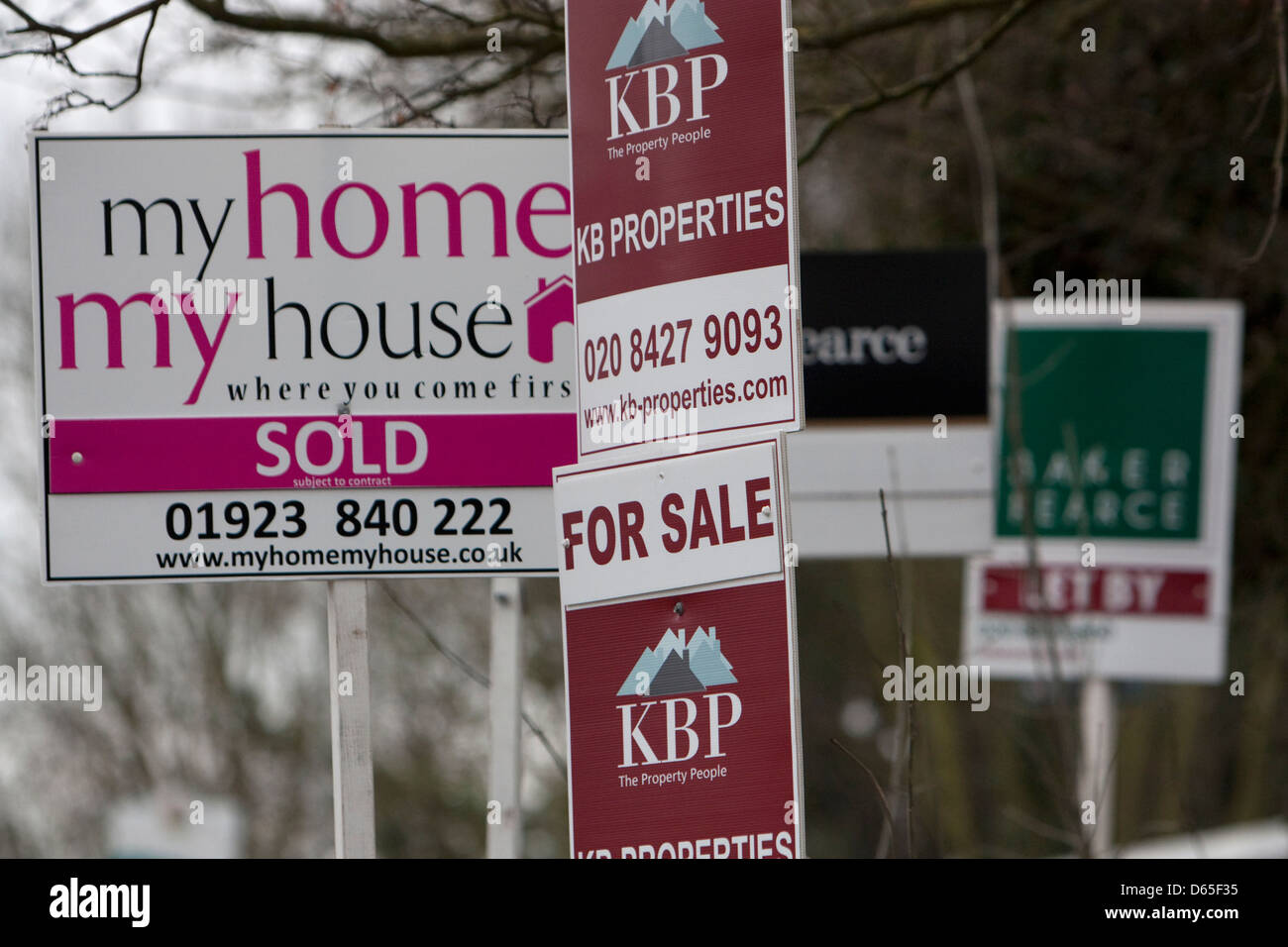 property for sale signs and boards in north west london bourough of
