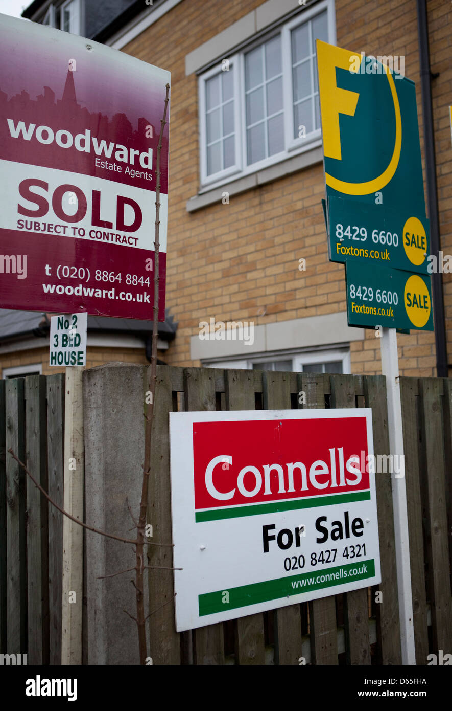 property for sale signs and boards in north west london bourough of