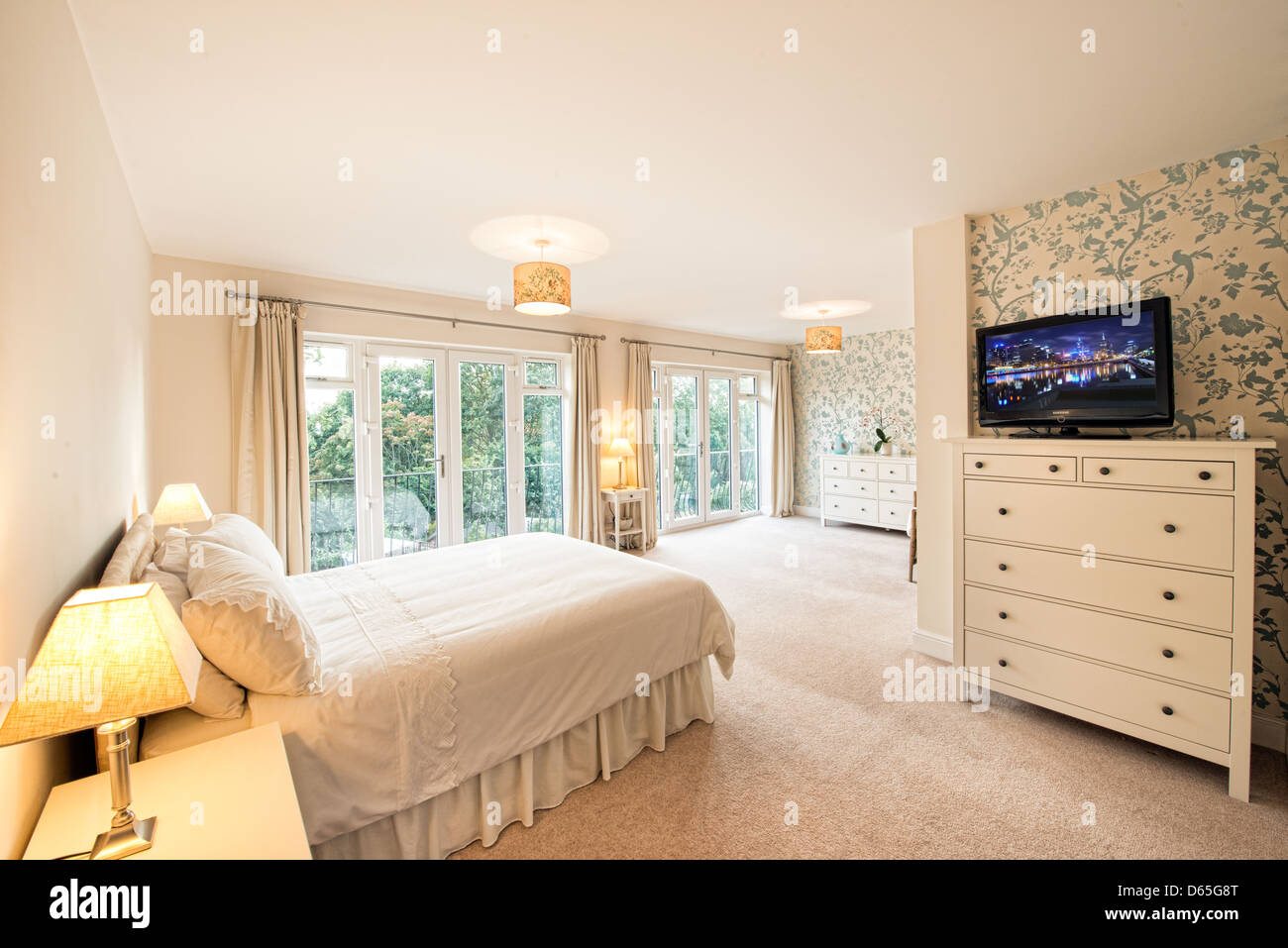 A pleasant modern bedroom Stock Photo