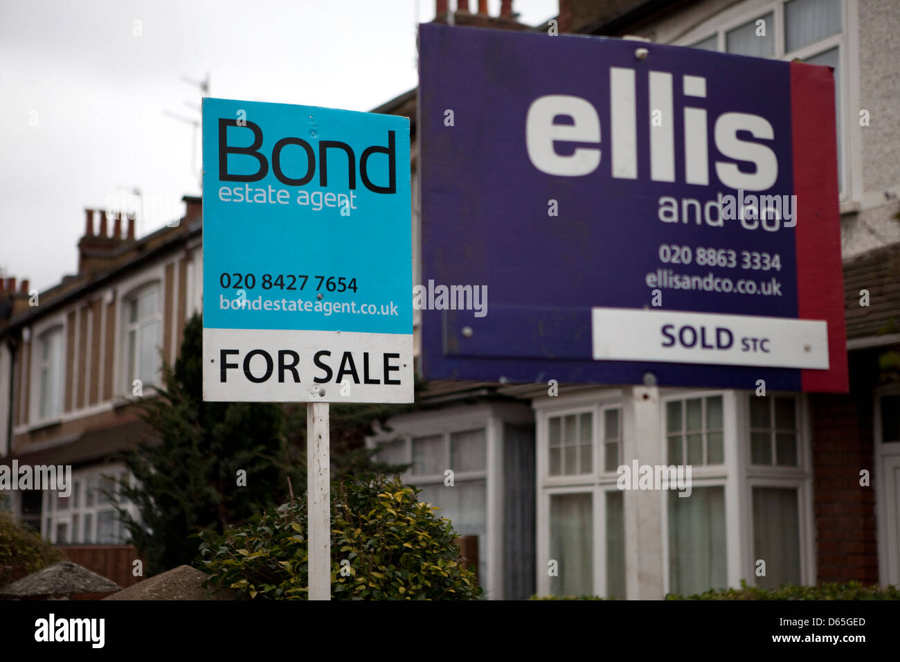 property for sale signs and boards in north west london bourough of