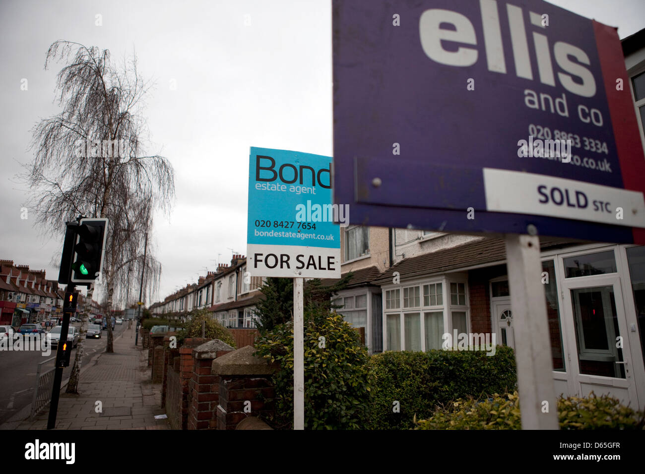 property for sale signs and boards in north west london bourough of