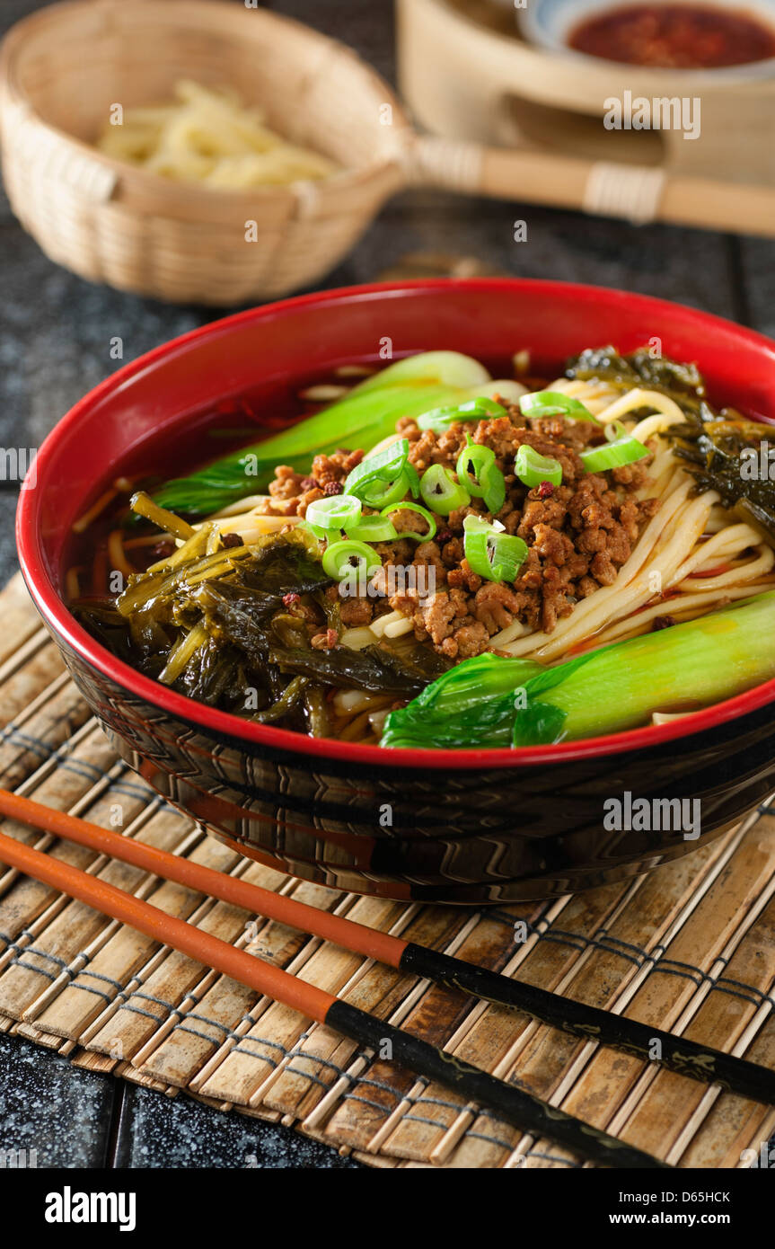 Dan dan noodles Szechuan food China Stock Photo