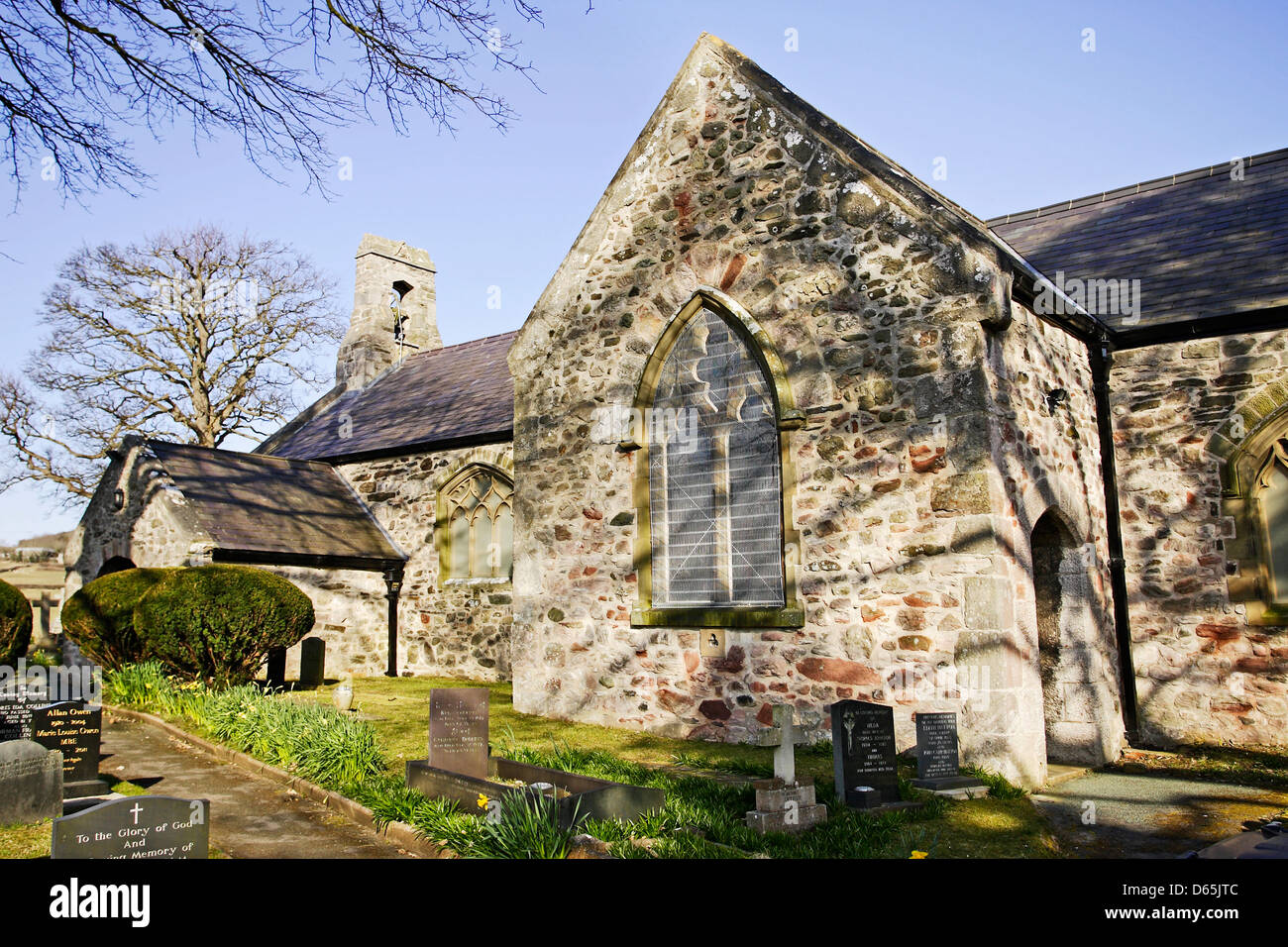 St Hilary's Parish Church, Llanrhos, North Wales. Stock Photo