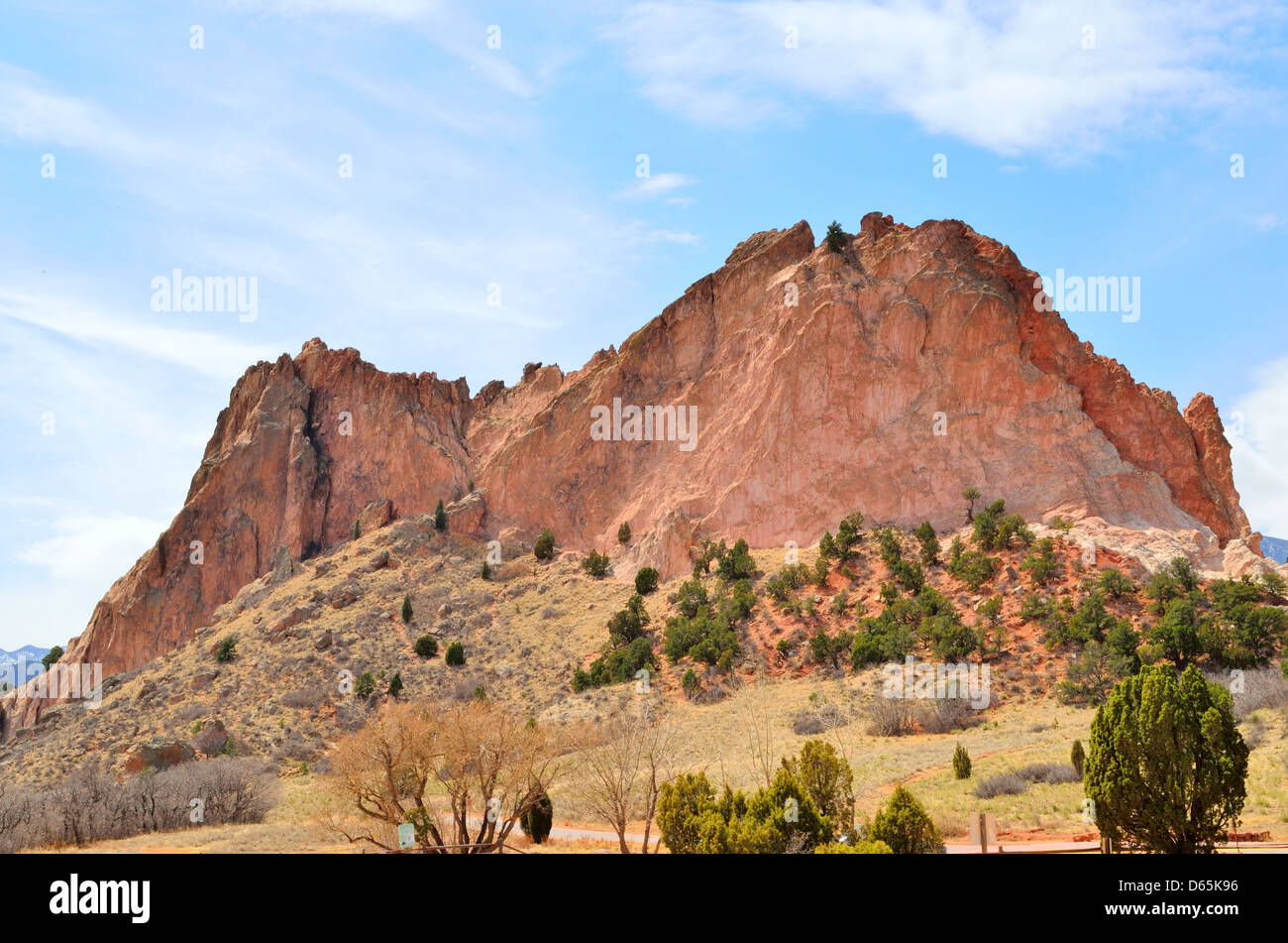 Garden Of The Gods rock formations near Colorado Springs. Stock Photo