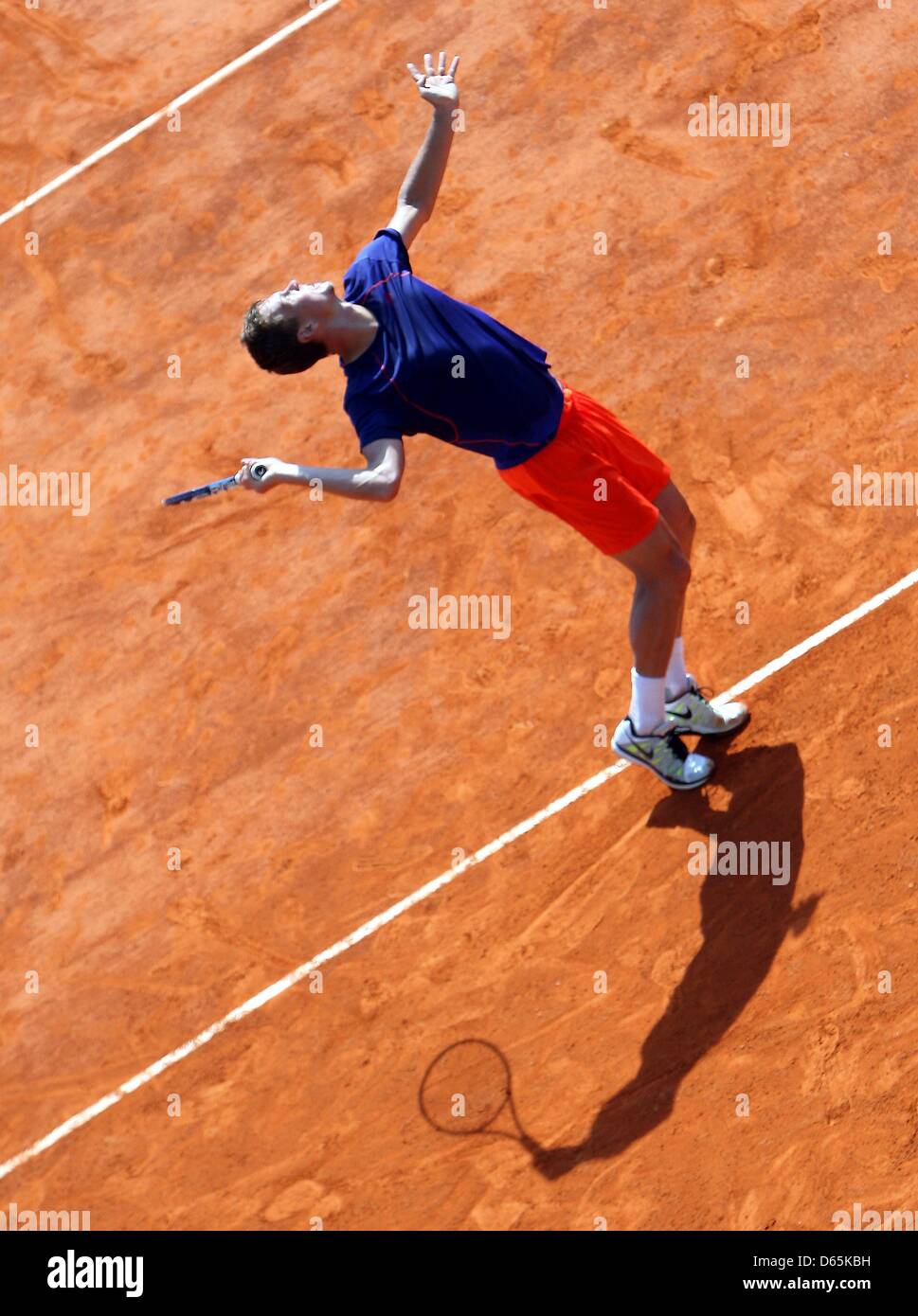 TOMAS BERDYCH PRACTICES CZECH REP (UK USE ONLY) MONTE CARLO  FRANCE 10 April 2013 Stock Photo
