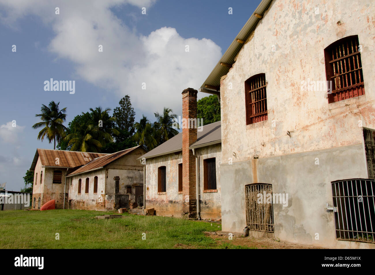 French Overseas Territory, French Guiana, Salvation Islands. Ile Royale, old abandoned buildings. Stock Photo