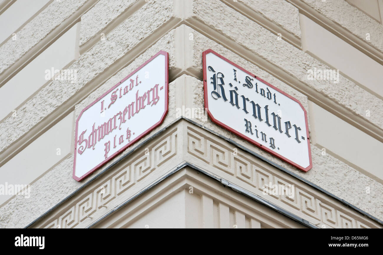 Street signs in Vienna Stock Photo Alamy
