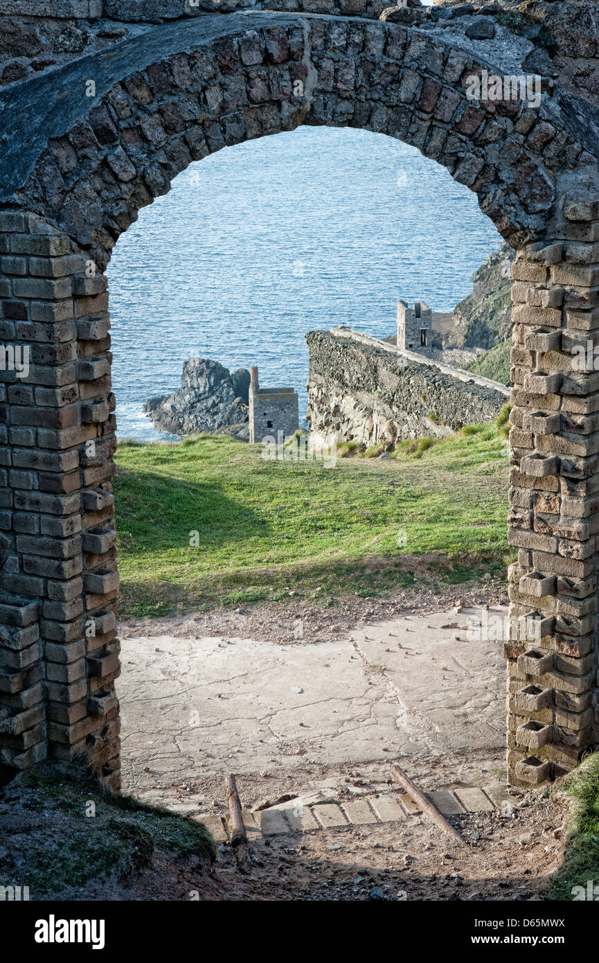 Bottalack tin mine, Cornwall. One of the locations for Wheal Leisure in the British TV production Poldark 2015 Stock Photo